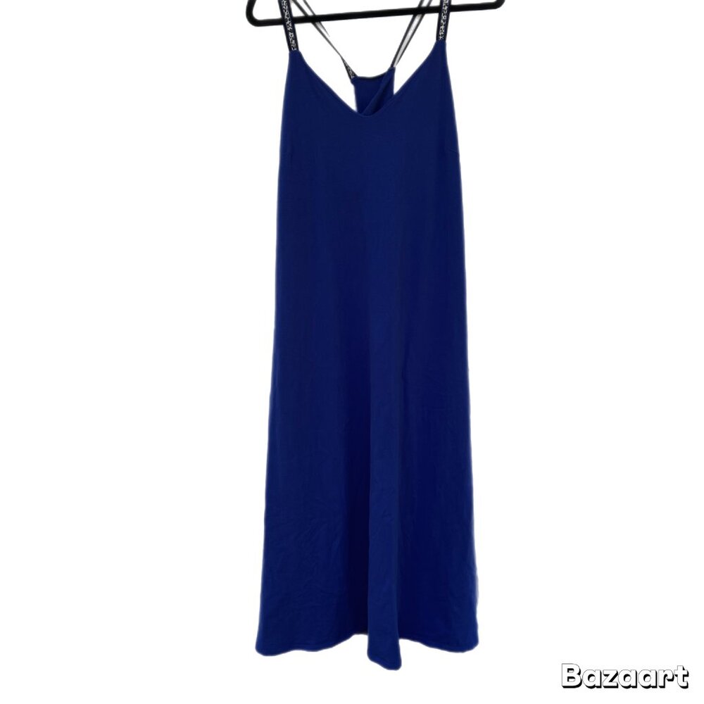 Saint + Sofia Cobalt Blue Sunset Summer Midi Dress - Size 10 - Picture 2 of 4